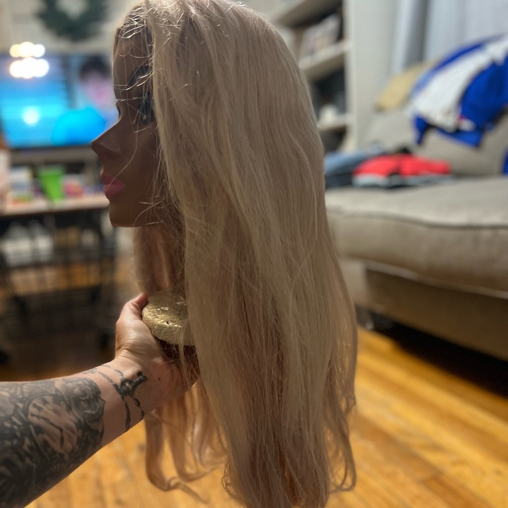 100% Human Hair Blonde Wig